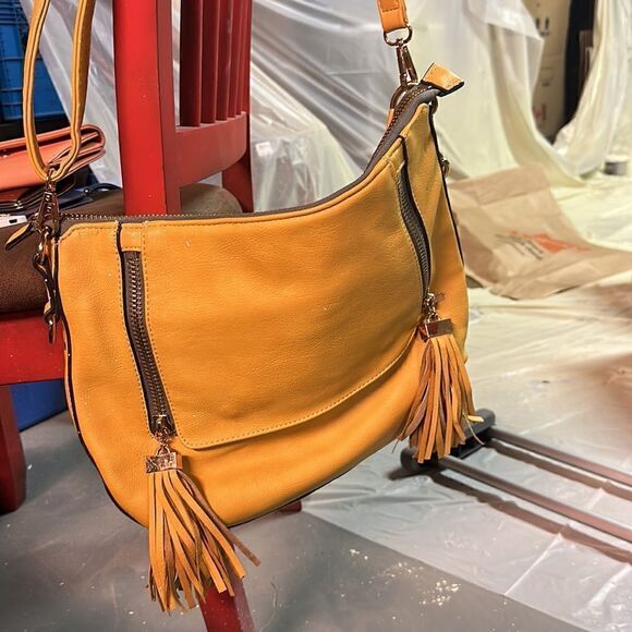 Mustard Yellow Melie Bianco Leather Hobo Bag - Picture 6 of 7